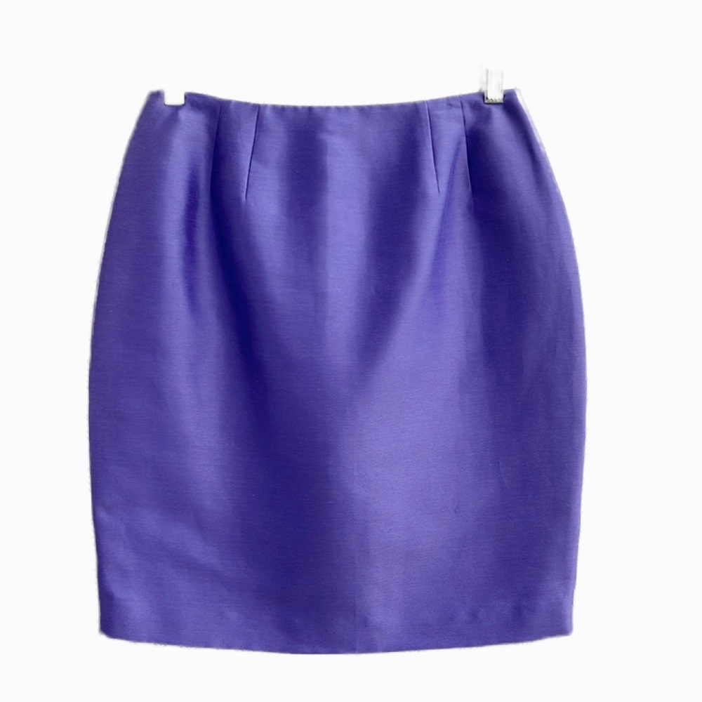 Linda Allard Ellen Tracy Silk Blend Mini Skirt Women's Size 10 Petite Purple
